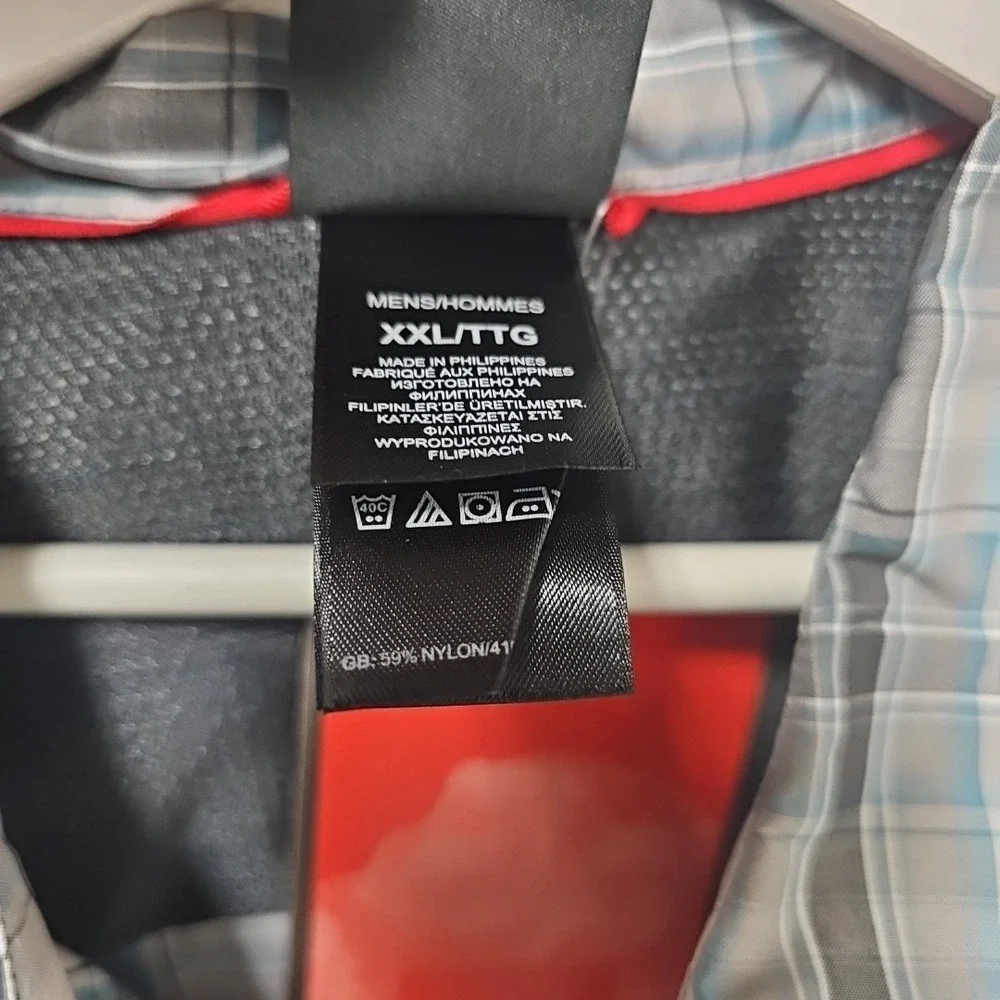 The North Face Shirt Mens‎ XXL Pine Knot Grey Woven Plaid Button Up Short Sleeve
